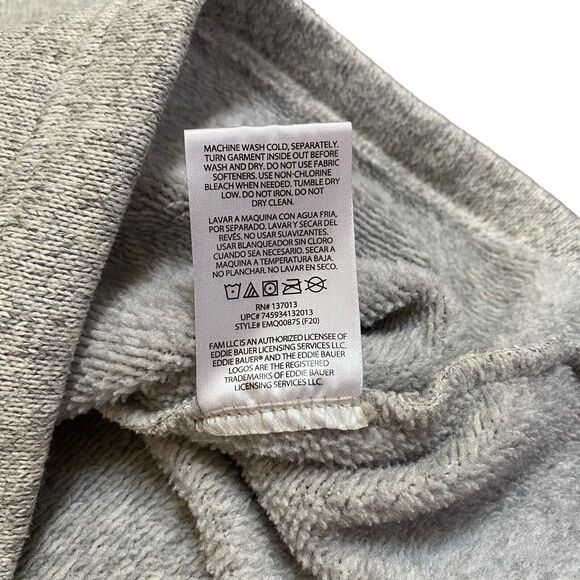 Eddie Bauer 1/4 Zip Pullover Sweater Size XL Light Heather Gray - Picture 6 of 7